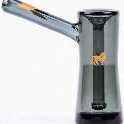 Marley Natural Smoked Glass Bubbler – Gold Stripe Decal