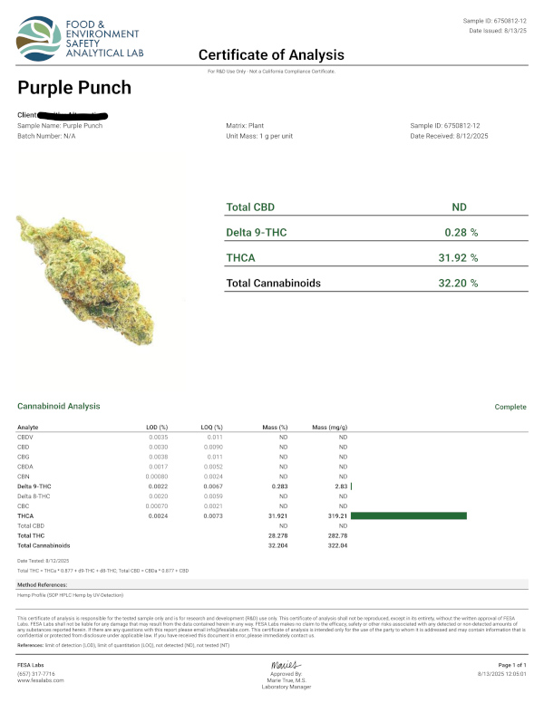 purple punch coa