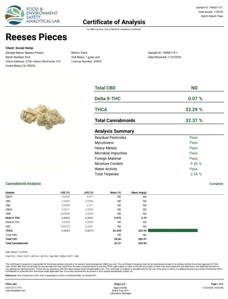 Reeses Pieces COA